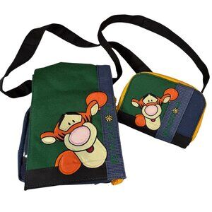 Vintage Tigger Denim Crossbody Bag Wallet Winnie the Pooh Zip Around